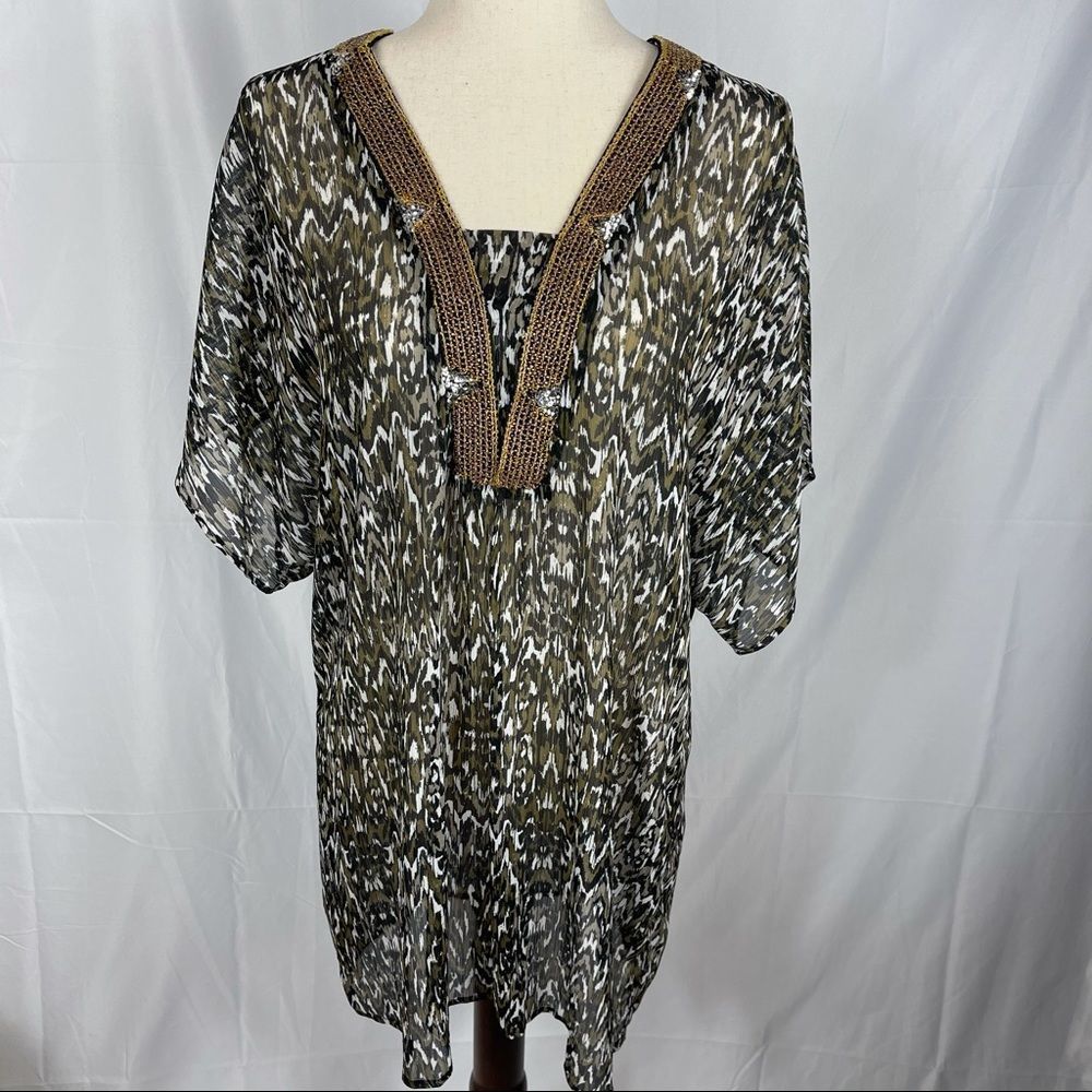 BADGLEY MISCHKA LEOPARD PRINT TUNIC